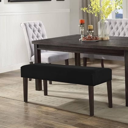 PENTHOOM Dining Bench Cover Stretchable Washable 165GSM Thick Bench Seat Cover Slipcover Removable Rectangular Bench Cover Furniture Protector - Black PENTHOOM Dining Bench Cover Stretchable Washable 165GSM Thick Bench Seat Cover Slipcover Removable Rectangular Bench Cover Furniture Protector - Black