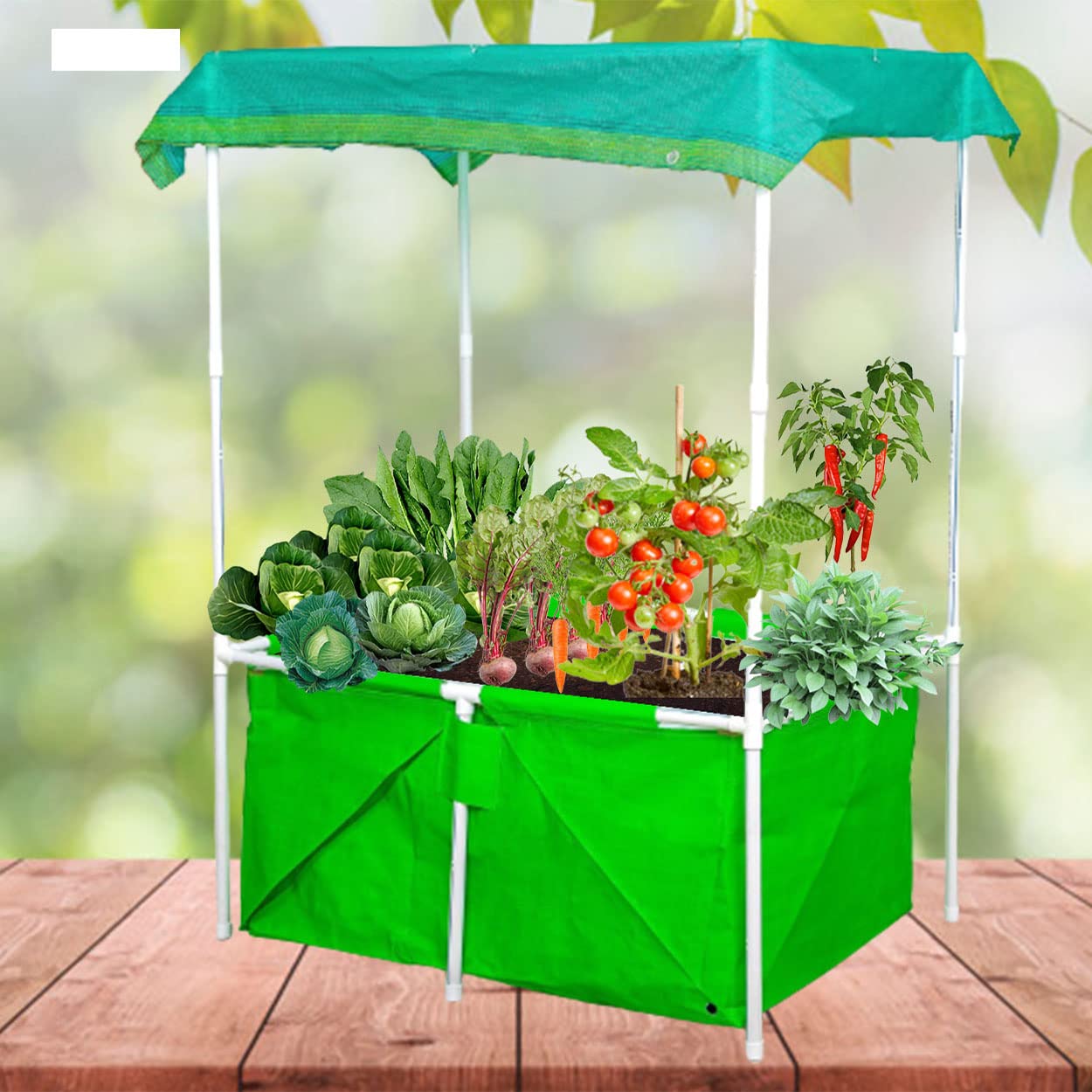 WNE Jaliwale (Size - 3 X 2 X 1.5 Feet HDPE Rectangle Grow Bag with PVC Pipe Support Full Structure & Rectangle Grow Bag with Supporting PVC Pipes, Grow Bags with Support for Terrace Gardening