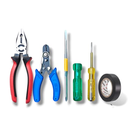 Sky Blue Multi Used 5 Piece Electrician's Hand Tool Kit set Sky Blue Multi Used 5 Piece Electrician's Hand Tool Kit set
