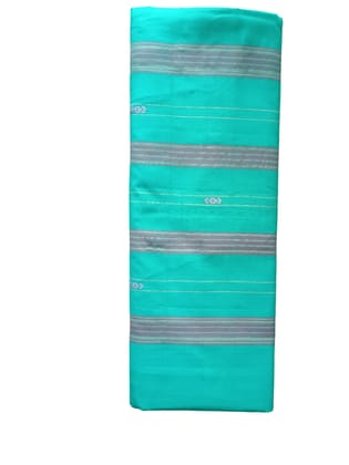 Green Handloom Cotton Saree With Silver Zari Border Green Handloom Cotton Saree With Silver Zari Border