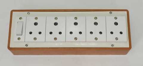 6A 5 Sockets (3 Pin Socket) & 1 Switch Extension Box with 16A Plug ...