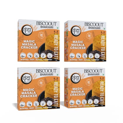 Vrunda Palm Oil Free Roasted Bhakhari |Magic Masala Cracker|Snacks |Pack of 4 (200Gm each) Vrunda Palm Oil Free Roasted Bhakhari |Magic Masala Cracker|Snacks |Pack of 4 (200Gm each)