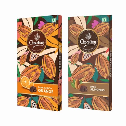 Chocolian Bakers Dark Chocolate with Orange & Dark Almond | Dark Chocolate | 100% Veg | Eggless | Chocolian Bakers Dark Chocolate with Orange & Dark Almond | Dark Chocolate | 100% Veg | Eggless |