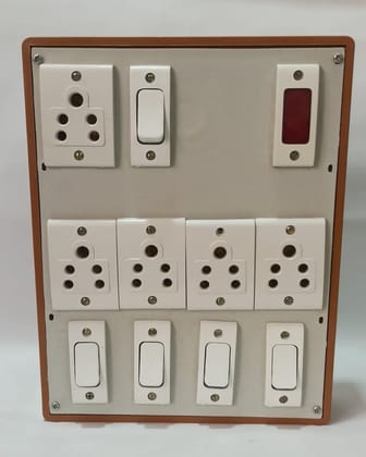 6A 5 Sockets (5 Pin Socket) & 5 Switch Extension Box with Indicator, 6A Plug & 10m Wire