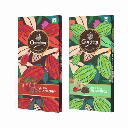 Chocolian Bakers Creamy Cranberry & Dark Chocolate with Rose Pistachio | Dark Chocolate | 100% Veg | Eggless | Chocolian Bakers Creamy Cranberry & Dark Chocolate with Rose Pistachio | Dark Chocolate | 100% Veg | Eggless |