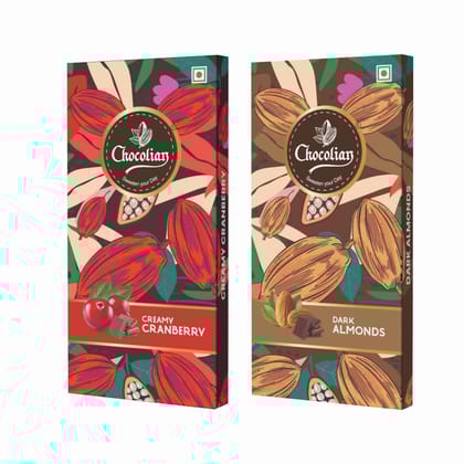 Chocolian Bakers Creamy Cranberry & Dark Chocolate with Almond | Dark Chocolate | 100% Veg | Eggless |
