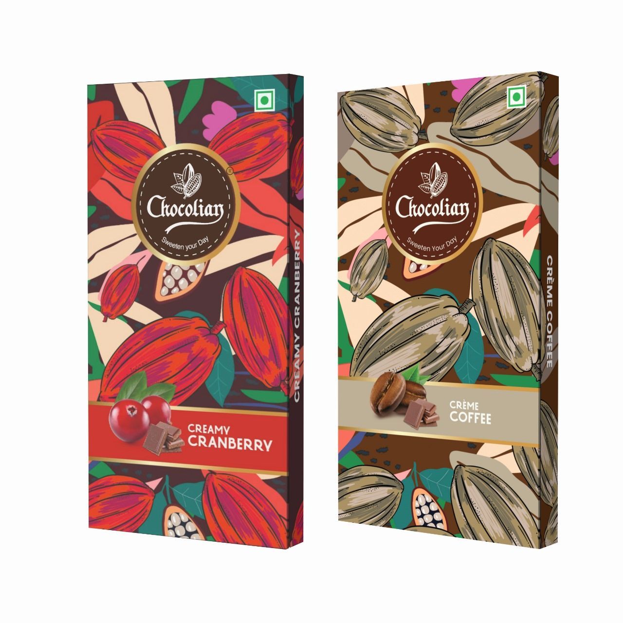 Chocolian Bakers Creamy Coffee & Creamy Cranberry | Milk Chocolate | 100% Veg | Eggless |