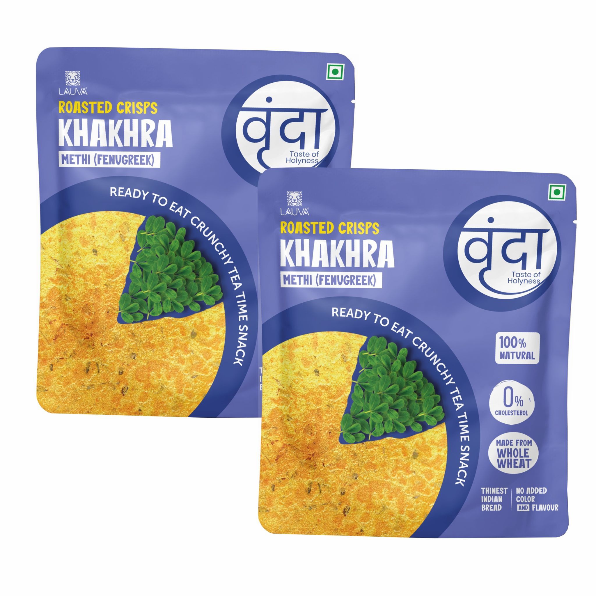 Lauva Vrunda Methi Fenugreek Khakhra | Ready to Eat Snack