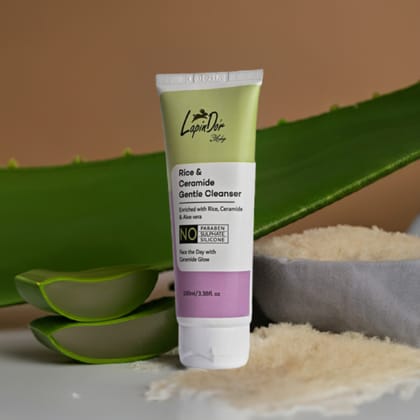 LapinDor Rice & Ceramide Gentle Cleanser 100ml - Enriched with Rice, Ceramide, and Aloe vera - No Paraben, Sulphate, Silicone - Face the Day with Ceramide Glow | Free Delivery all over India LapinDor Rice & Ceramide Gentle Cleanser 100ml - Enriched with Rice, Ceramide, and Aloe vera - No Paraben, Sulphate, Silicone - Face the Day with Ceramide Glow | Free Delivery all over India