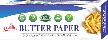 "Pyramid Butter Paper - Keeps Your Food Soft, Fresh & Delicious" "Pyramid Butter Paper - Keeps Your Food Soft, Fresh & Delicious"