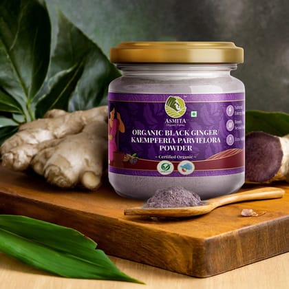 Asmita Organic Farm 100% Pure Black Ginger Powder 100g Natural Herbal Superfood Premium Ginger Powder for Immunity Booster, Digestion & Health Benefits Ayurvedic Powder for Tea & Remedies Asmita Organic Farm 100% Pure Black Ginger Powder 100g Natural Herbal Superfood Premium Ginger Powder for Immunity Booster, Digestion & Health Benefits Ayurvedic Powder for Tea & Remedies