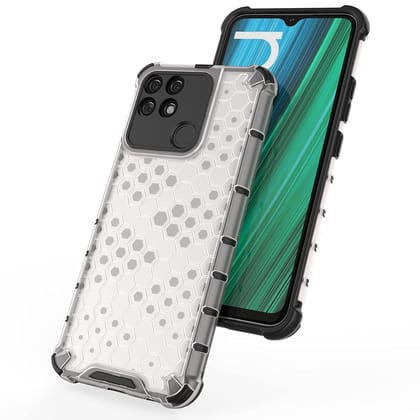 Faircost Hybrid Shockproof Back Cover for Redmi 10C/Redmi 10 Power Hard Outside Soft Inside- (Polycabonate::Transparent)