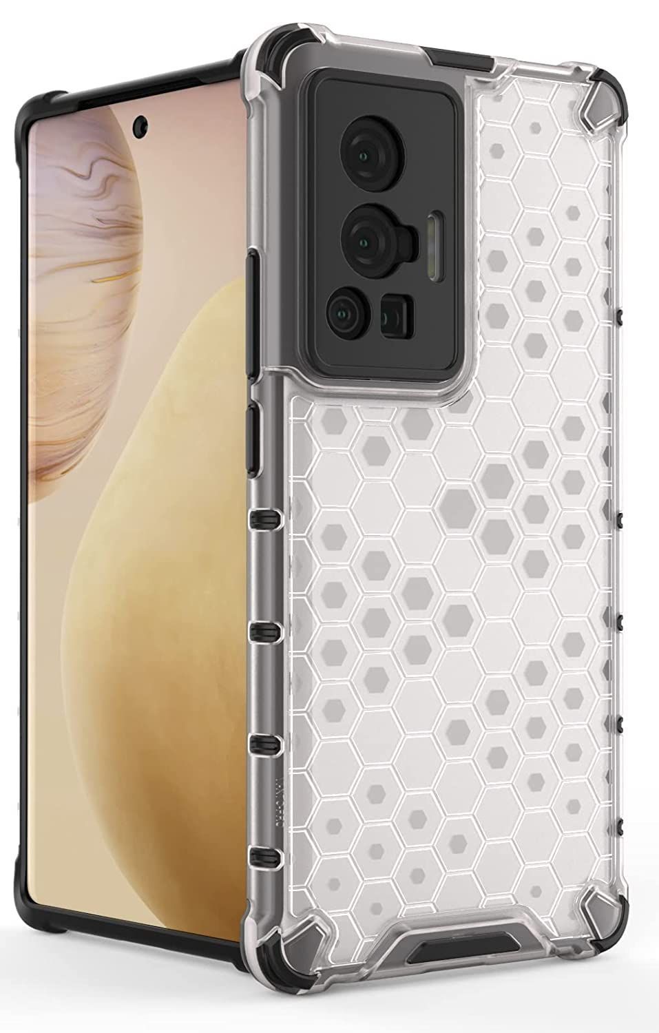 Faircost Hybrid Shockproof Back Cover for Vivo X70 Pro Plus Hard Outside Soft Inside- (Polycabonate::Transparent)