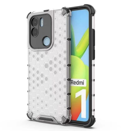 Faircost Hybrid Shockproof Back Cover for Redmi A1 Plus Hard Outside Soft Inside- (Polycabonate::Transparent)