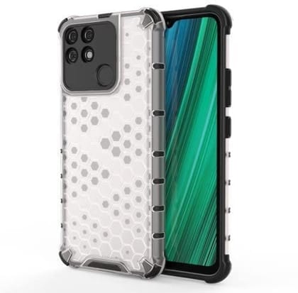 Faircost Hybrid Shockproof Back Cover for REALME NARZO 50A Hard Outside Soft Inside- (Polycabonate::Transparent)
