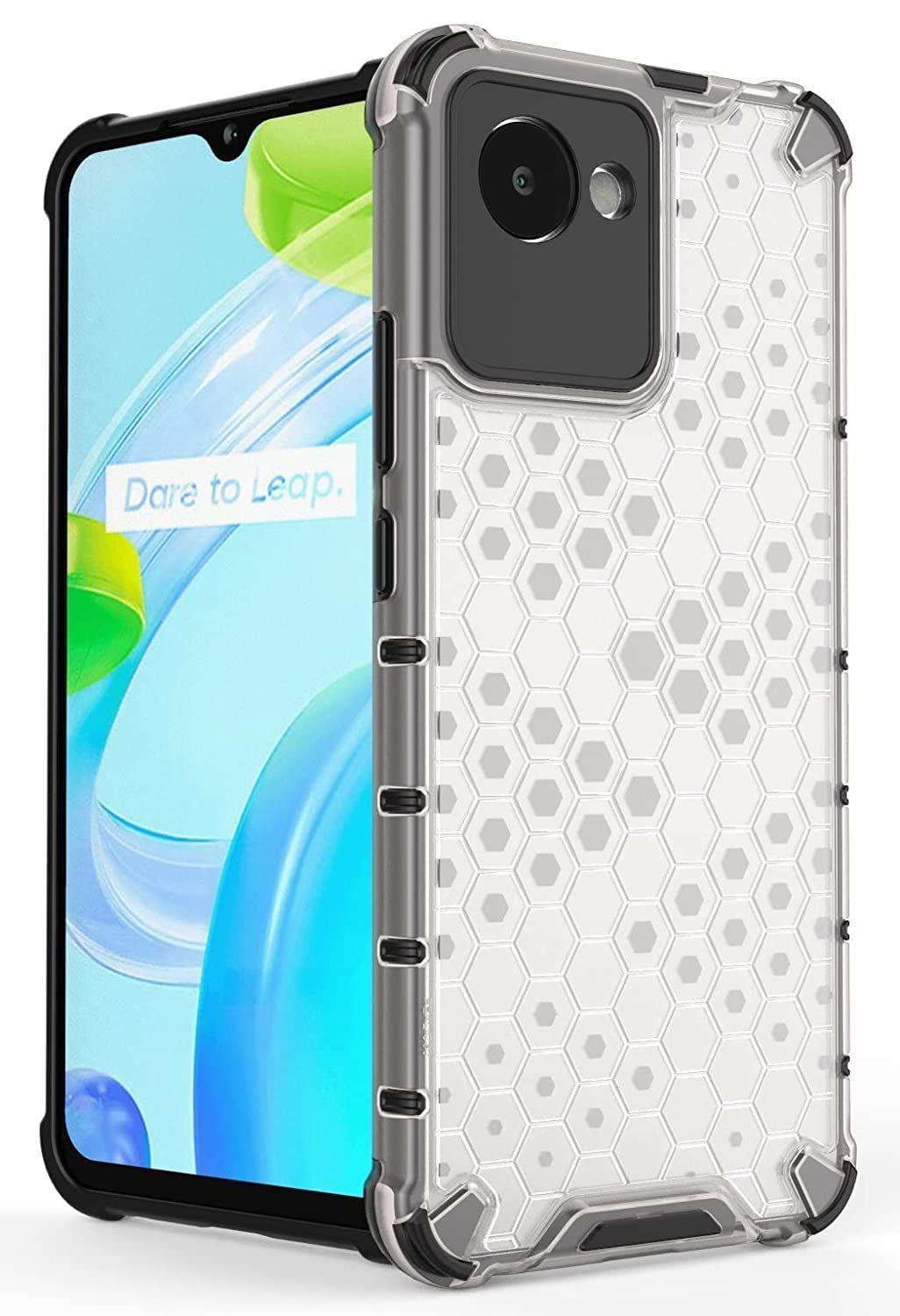 Faircost for REALME C30 / C30S Hybrid Shockproof Back Cover Hard Outside Soft Inside- (Polycabonate::Transparent)