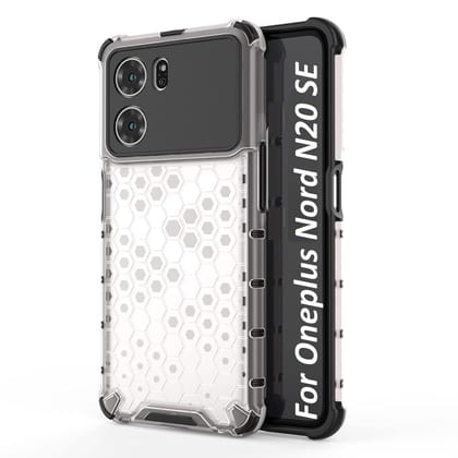 Faircost for Oneplus Nord N20 SE Hybrid Shockproof Back Cover Hard Outside Soft Inside- (Polycabonate::Transparent)