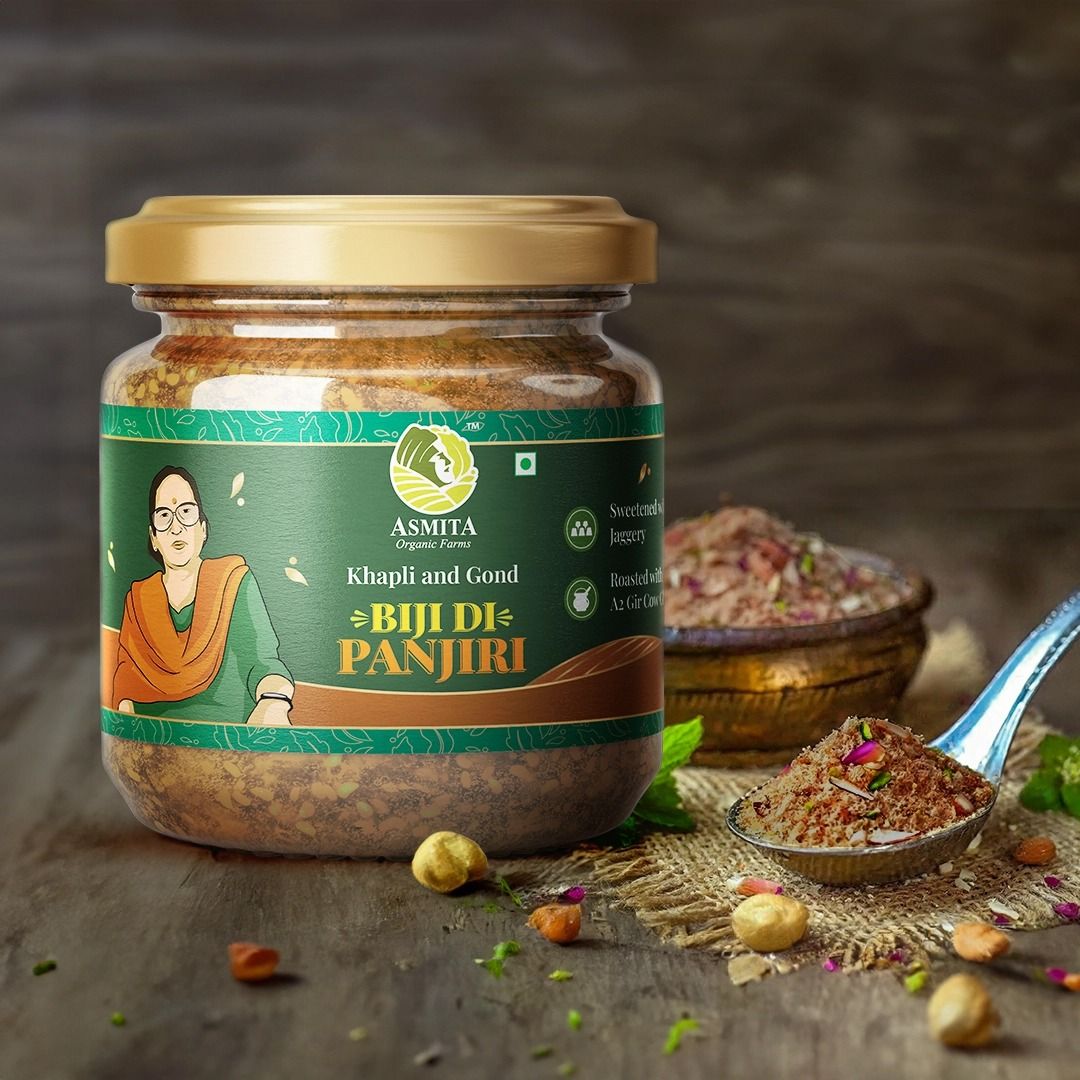 Asmita Organic Farms Biji Di Panjiri 200g Ayurvedic Superfood for Women & New Moms 21 Nutrient-Rich Ingredients Postpartum Nutrition Desi Gond, A2 Gir Cow Ghee & Protein-Packed