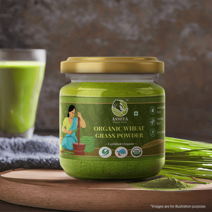 Asmita Organic Farms Wheat Grass Powder 100g USDA Certified Organic Natural Energy Booster Supports Immunity, Detox, and Digestion Superfood Powder for Smoothies & Juices Asmita Organic Farms Wheat Grass Powder 100g USDA Certified Organic Natural Energy Booster Supports Immunity, Detox, and Digestion Superfood Powder for Smoothies & Juices