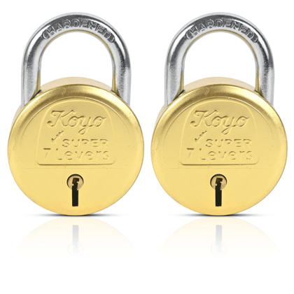 Pack of 2 Koyo Super 65mm 7 Lever  Brass Padlock With 3 Brass Keys | Shop Koyo Locks