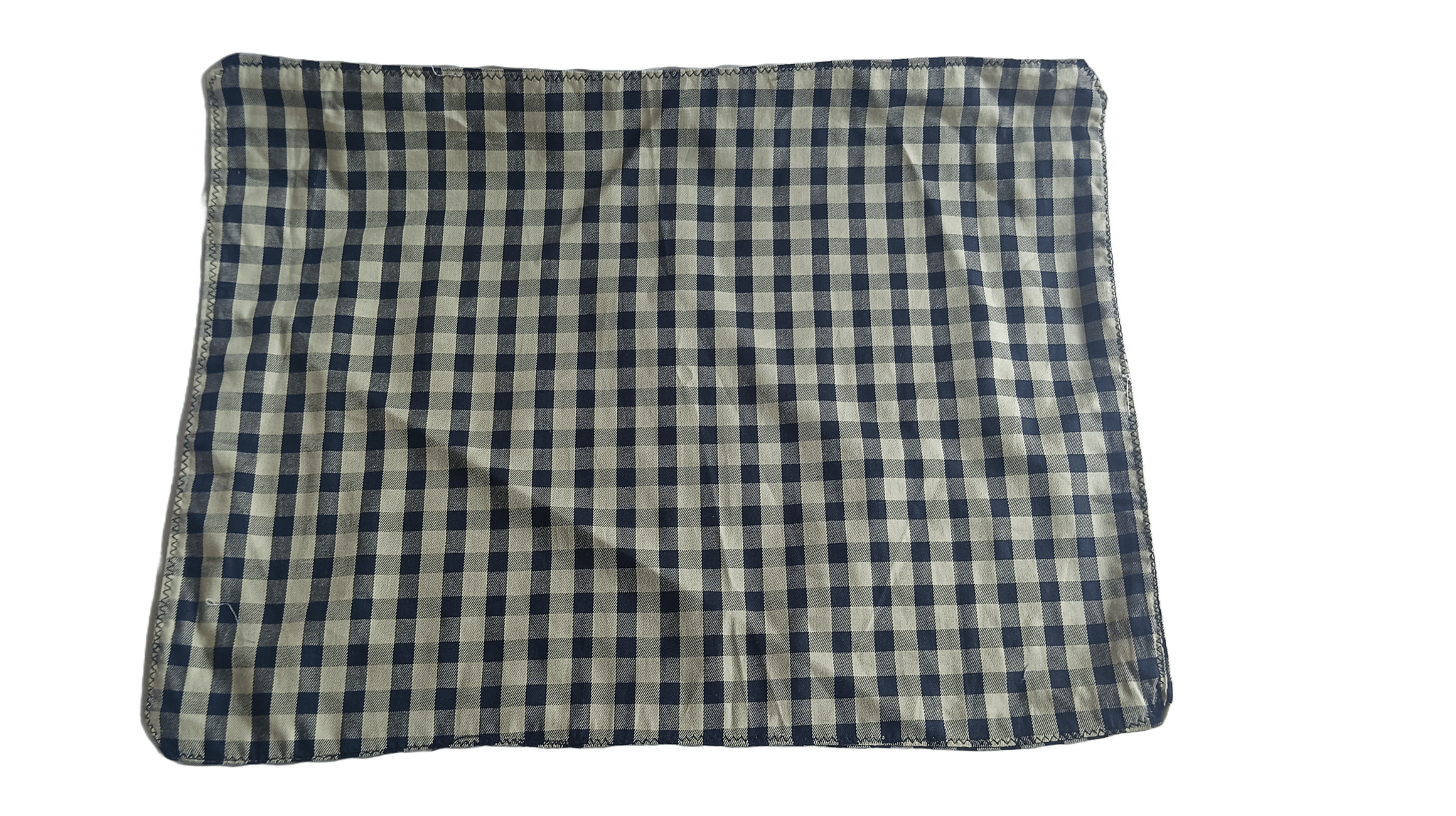 Brown and Black Gingham Cotton Fabric Handkerchief
