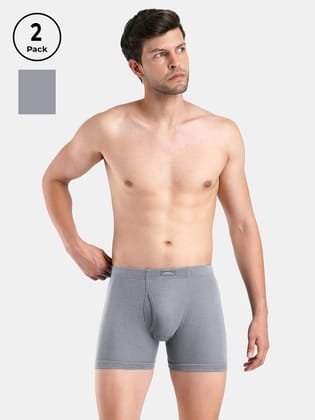 French Connection Regal Oxford,Men's Long Trunks Pack of 2--Gray