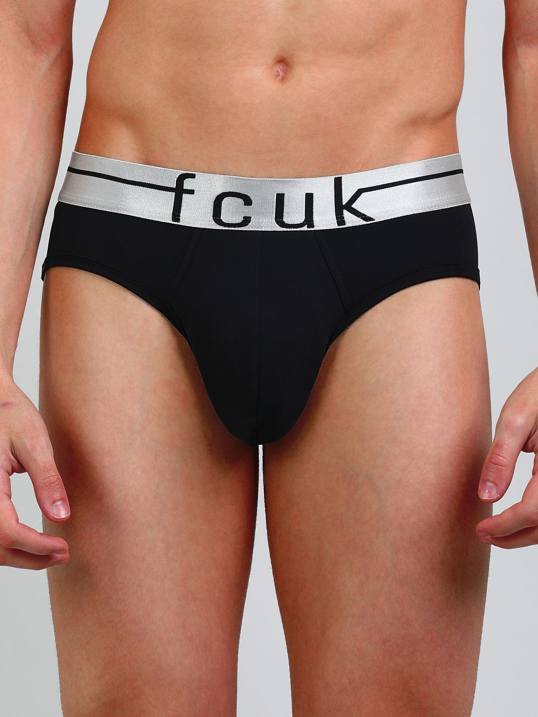 FCUK FLO Mersey,Men's Solid Briefs Pack of 2 - Dark Blue-Black