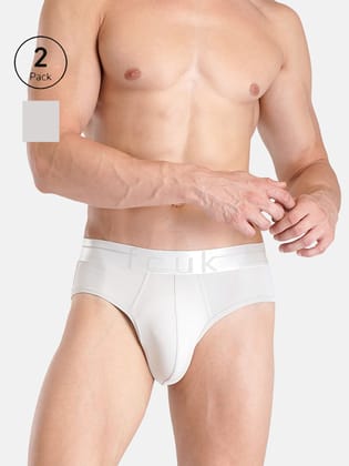FCUK FLO Mersey,Men's Solid Briefs Pack of 2 - White FCUK FLO Mersey,Men's Solid Briefs Pack of 2 - White