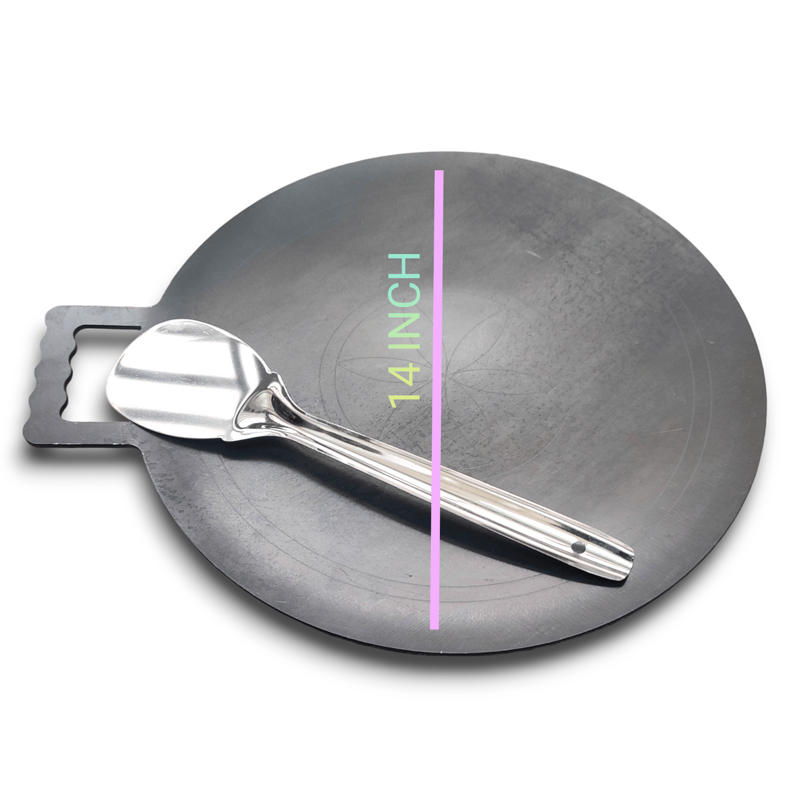 Nakshathra - 14 inch tawa for catering, pure iron tawa / dosa, roti tawa - CONCAVE MODEL - 14 inch diameter,, FOR CATERING