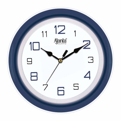  Ajanta Quartz Wall Clock | Modern Home Decor | Blue and White | 12 Inch