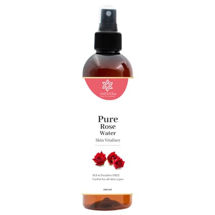 NATUUR - Pure Rose Water - 200ml | Skin Vitaliser | Suitable For Sensitive Skin| With Natural Ingrediants I Artificial colours, fragrances and preservatives free NATUUR - Pure Rose Water - 200ml | Skin Vitaliser | Suitable For Sensitive Skin| With Natural Ingrediants I Artificial colours, fragrances and preservatives free