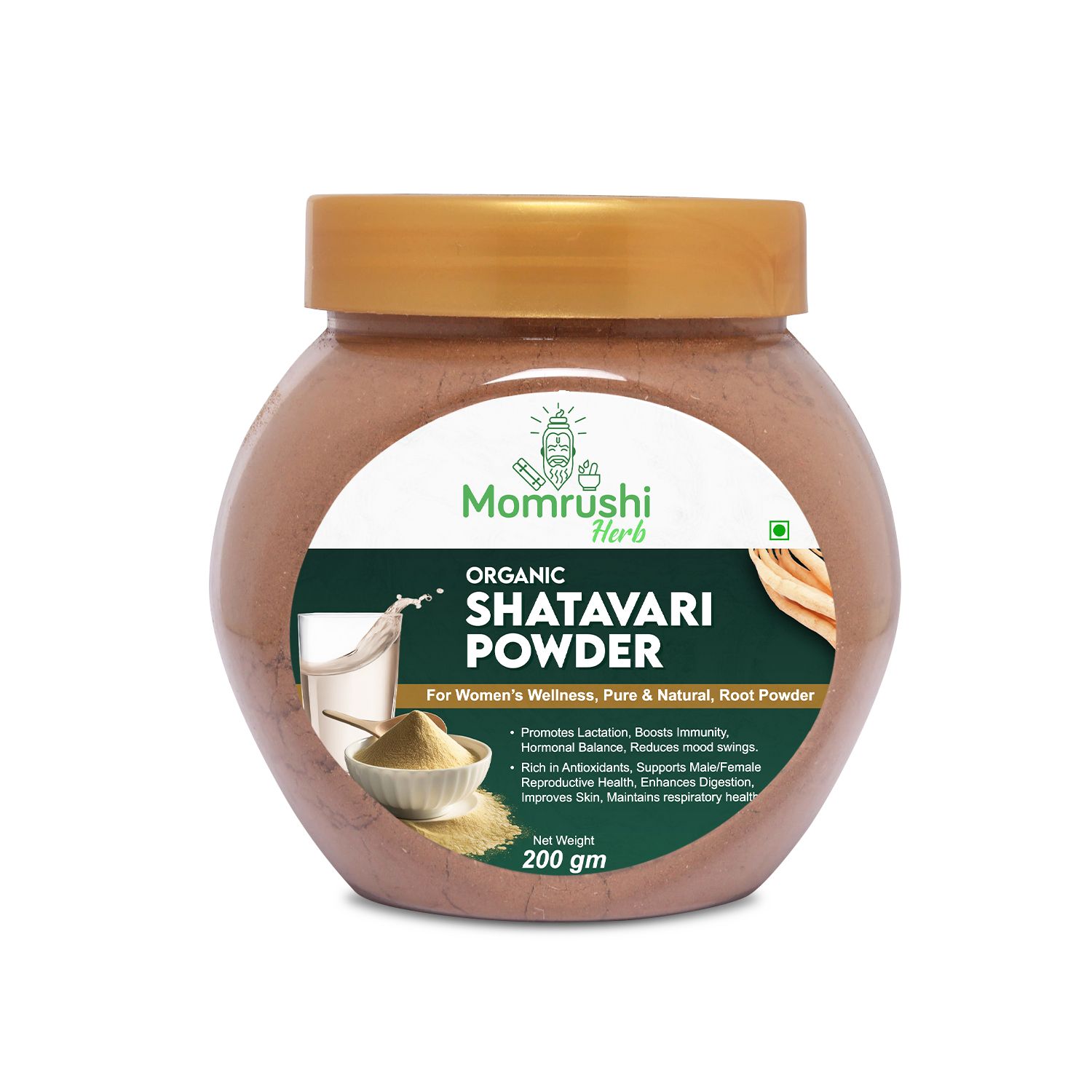 Momrushi Herb Shatavari Powder - 100% Pure & Natural Ayurvedic Wellness Supplement (200gm)