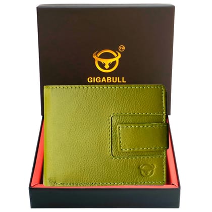 GIGABULL Mens Genuine Leather Wallet with ID Window, Credit Card Holder & Money Pouch, Olive Green GIGABULL Mens Genuine Leather Wallet with ID Window, Credit Card Holder & Money Pouch, Olive Green
