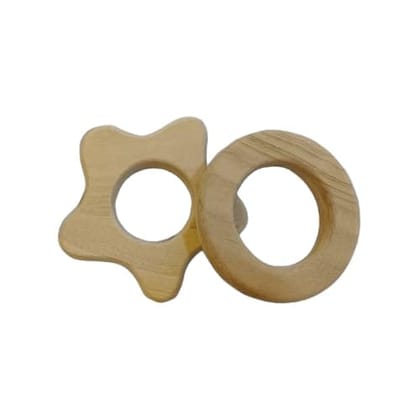 Neemtoys Baby Gum Soothing Neem Wooden Teethers of Shapes Flower and Circle Neemtoys Baby Gum Soothing Neem Wooden Teethers of Shapes Flower and Circle