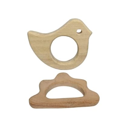 Neemtoys Teethers for Babies of Age 0 to 3 Years Neem Wooden Baby Teethers Dove Cloud Shapes Neemtoys Teethers for Babies of Age 0 to 3 Years Neem Wooden Baby Teethers Dove Cloud Shapes