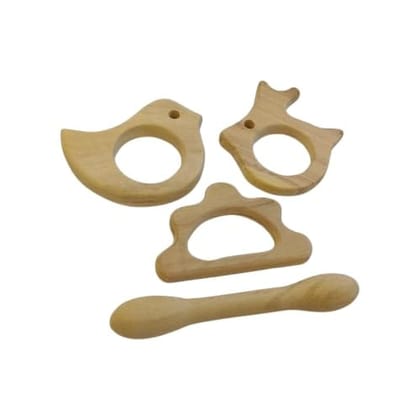 Neemtoys Neem Wooden Pack of 2 Teethers for Babies of Age 0 to 3 Years, Dumbbell, Dove, Cloud and Rabbit Shapes Teether, Teething Toy for Babies with Multiple Textured Surface (Brown) Neemtoys Neem Wooden Pack of 2 Teethers for Babies of Age 0 to 3 Years, Dumbbell, Dove, Cloud and Rabbit Shapes Teether, Teething Toy for Babies with Multiple Textured Surface (Brown)