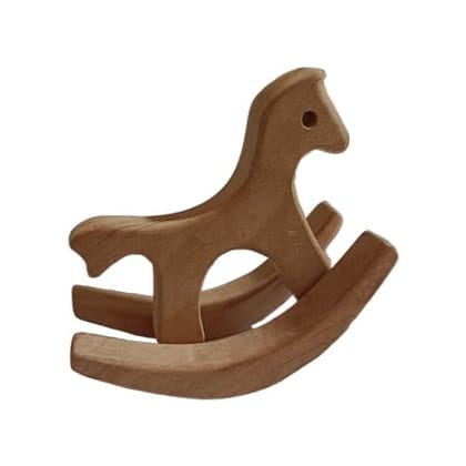 Neemtoys Neem Wooden Pocket Size- Swing Horse for Toddlers for Learning Balance and Coordination, Enjoy The Benefits, Rocking Horse Toy for Babies (Brown)