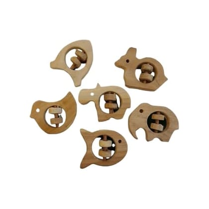 Neemtoys Neem Wooden Pack of 6 Rattles, Sound Making Toys for Toddlers Toy for Babies with Multiple Textured Surface (Brown) Neemtoys Neem Wooden Pack of 6 Rattles, Sound Making Toys for Toddlers Toy for Babies with Multiple Textured Surface (Brown)