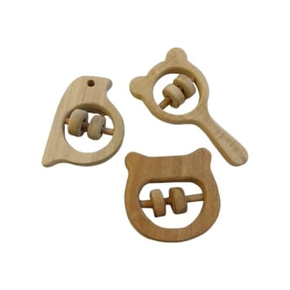 Neemtoys Neem Wooden Soothing Sound Making Rattles with Multiple Textured Surface Shapes Sparrow, Hippo Head and Micky Head Sound Making Toys for Toddlers Toy for Babies (Brown) Neemtoys Neem Wooden Soothing Sound Making Rattles with Multiple Textured Surface Shapes Sparrow, Hippo Head and Micky Head Sound Making Toys for Toddlers Toy for Babies (Brown)