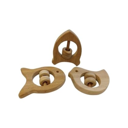 Neemtoys Neem Wooden Beautiful Rattle Toys with Multiple Textured Surface Dove, Fish and Rocket Shapes Sound Making Toys for Toddlers Toy for Babies (Brown) Neemtoys Neem Wooden Beautiful Rattle Toys with Multiple Textured Surface Dove, Fish and Rocket Shapes Sound Making Toys for Toddlers Toy for Babies (Brown)