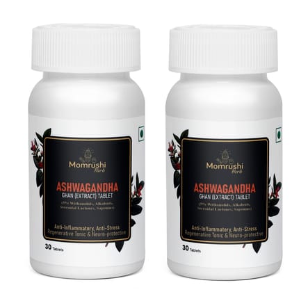 Momrushi Herb Ashwagandha Root Extract Tablets Boosts Immunity, Testosterone, Stamina, Strength, Energy for Women & Men - (30 Tablets, Pack of 2)