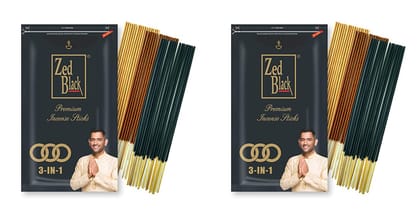 Zed Black Premium Incense Sticks 3-IN-1, Pack of 2 Zed Black Premium Incense Sticks 3-IN-1, Pack of 2
