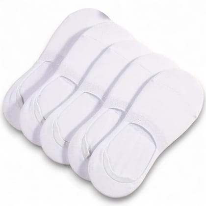 Sockscarving Feel The Comfort Pack of 5 Bamboo No-Show Socks - Solid White, Free Size, Suitable for All Occasions Sockscarving Feel The Comfort Pack of 5 Bamboo No-Show Socks - Solid White, Free Size, Suitable for All Occasions