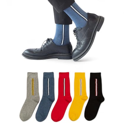 Sockscarving Pack of 5 Calf Length Socks, Linewalk Edition, Made With Durable & Breathable Cotton, Free Size, Suitable for all Season, Soft & Breathable, Daily Use Sockscarving Pack of 5 Calf Length Socks, Linewalk Edition, Made With Durable & Breathable Cotton, Free Size, Suitable for all Season, Soft & Breathable, Daily Use