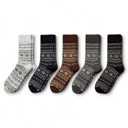 Sockscarving Pack of 5 Calf Length Socks, Warm Edition, Made With Durable & Breathable Cotton, Free Size, Suitable for all Season, Soft & Breathable, Daily Use Sockscarving Pack of 5 Calf Length Socks, Warm Edition, Made With Durable & Breathable Cotton, Free Size, Suitable for all Season, Soft & Breathable, Daily Use