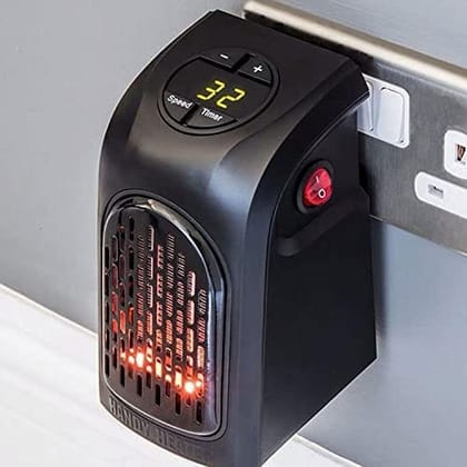 DAYBETTER Electric Handy Room Heater with Button Controls 400 Watt Fan Room Heater (Black) TAR-D-01