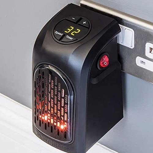 DAYBETTER Electric Handy Room Heater with Button Controls 400 Watt Fan Room Heater (Black) TAR-D-01