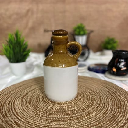 Ceramic Dining Desi Style Mustard Handmade Ceramic 500ml Oil Bottle Ceramic Dining Desi Style Mustard Handmade Ceramic 500ml Oil Bottle