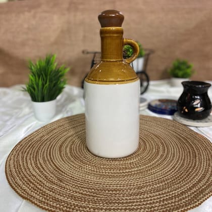Ceramic Dining Desi Style Mustard Handmade Ceramic 1000ml Oil Bottle Ceramic Dining Desi Style Mustard Handmade Ceramic 1000ml Oil Bottle