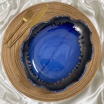 Ceramic Dining Royal Blue Uneven Glazed Ceramic Serving Platter Ceramic Dining Royal Blue Uneven Glazed Ceramic Serving Platter